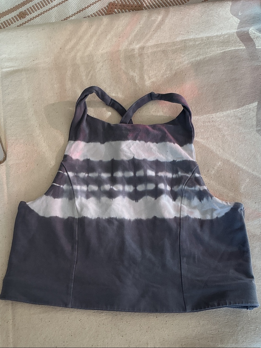 aerie gray & White Tie-Dye High Neck Bandeau Tank